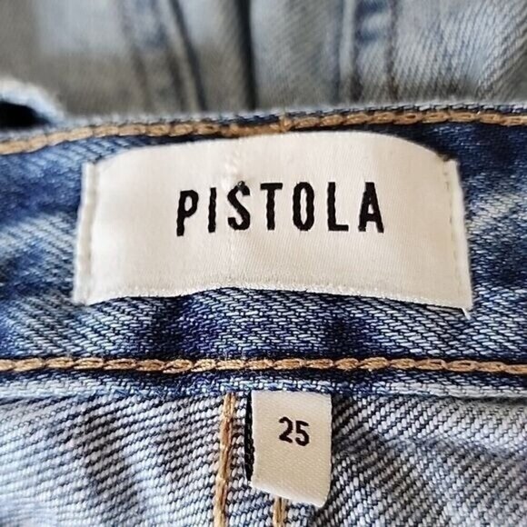 Pistola Jeans Mid-rise Light Wash Distressed Denim Women's 25 - Picture 4 of 8